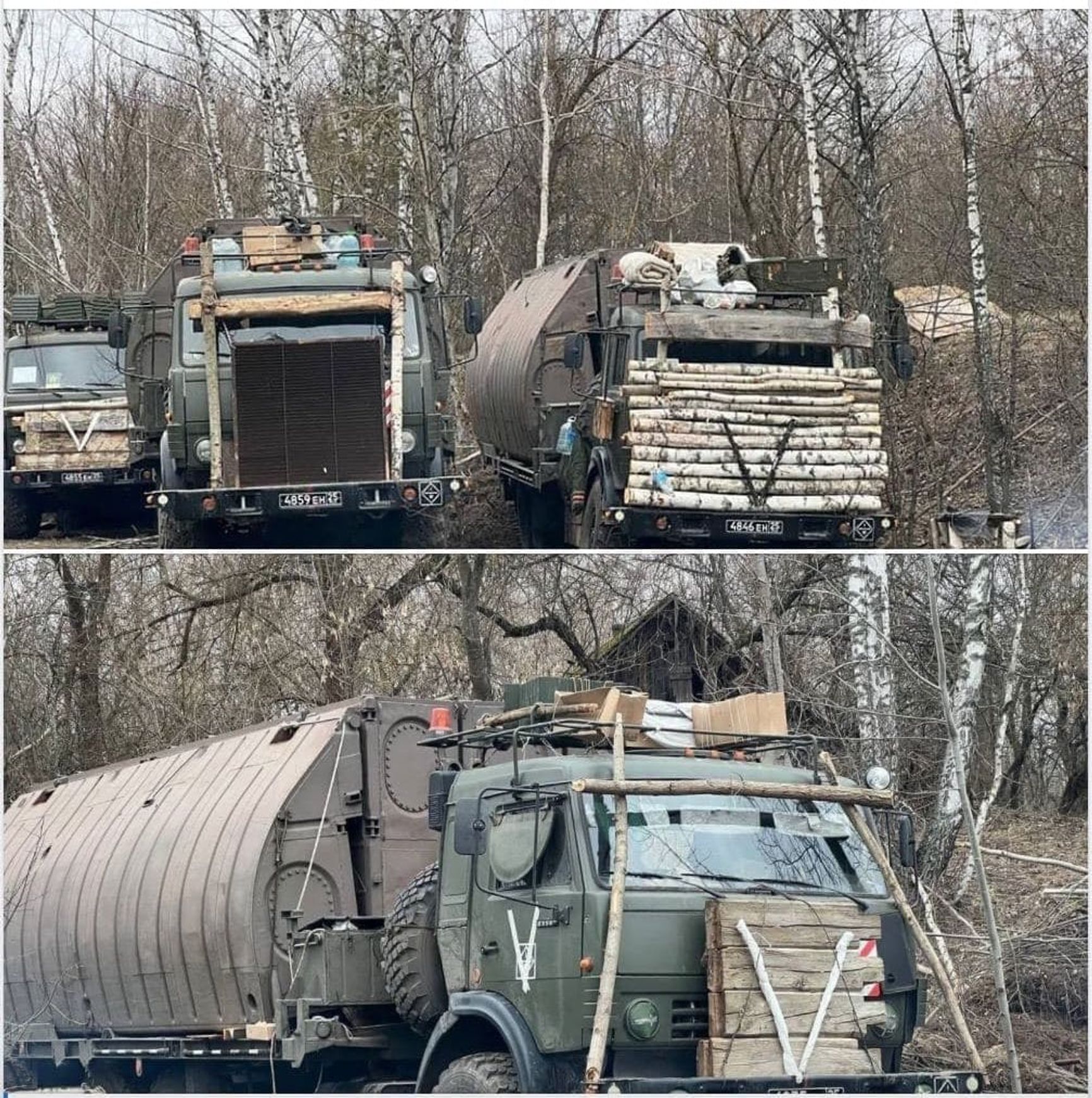 Так выглядят деревянная защита российской военной техники